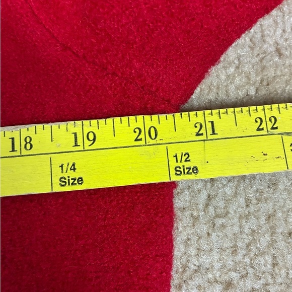 The Tog Shop Red 100% Wool Button Front Cardigan with Black Embroidered Trim - Picture 9 of 11